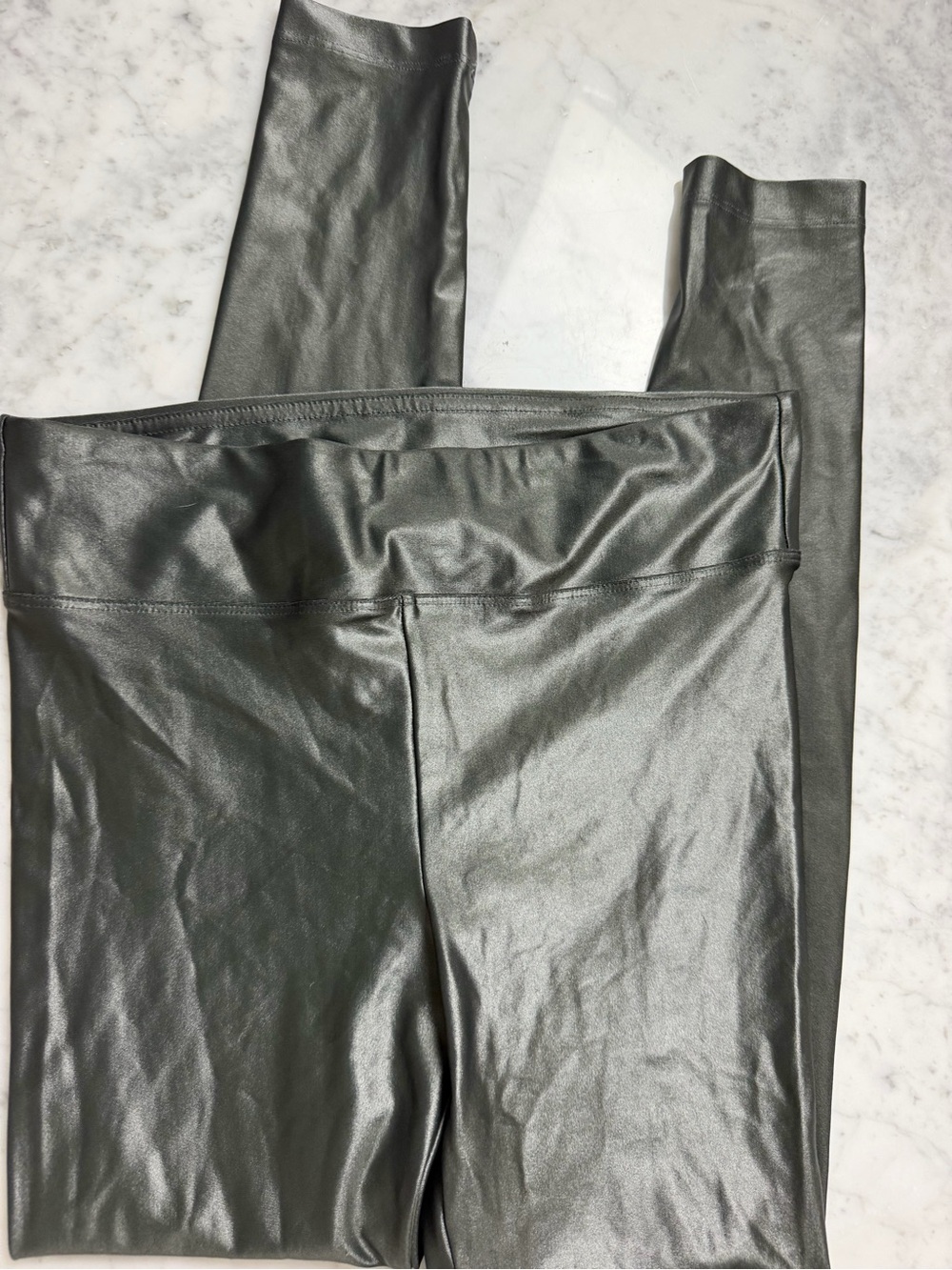 Koral Shiny Black High-Rise Faux Leather Leggings